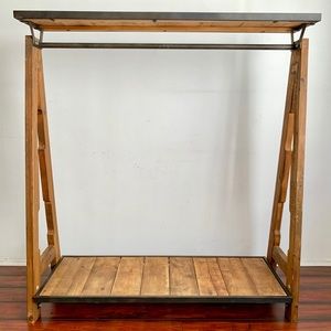 Modern Oak Wood Clothing Rack Wardrobe/Armoire